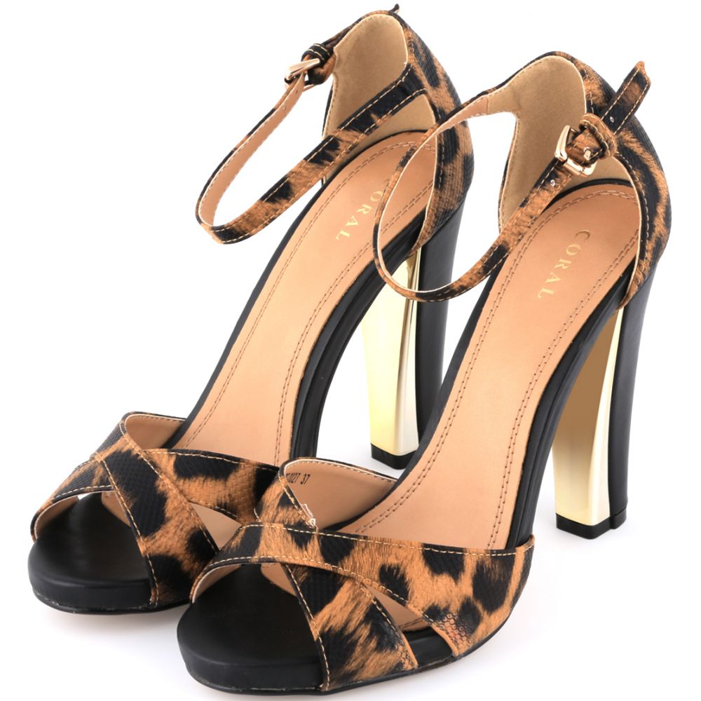 

Coral - Dark Brown Leopard Print Sandals