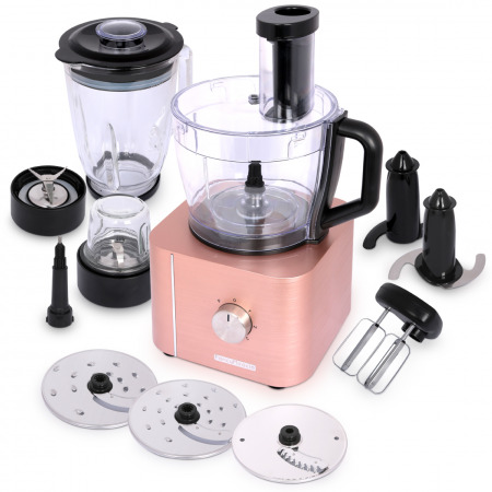 10-in-1 Food Processor HGM-405 - Rose Gold & FREE 9 Pc Knife Set