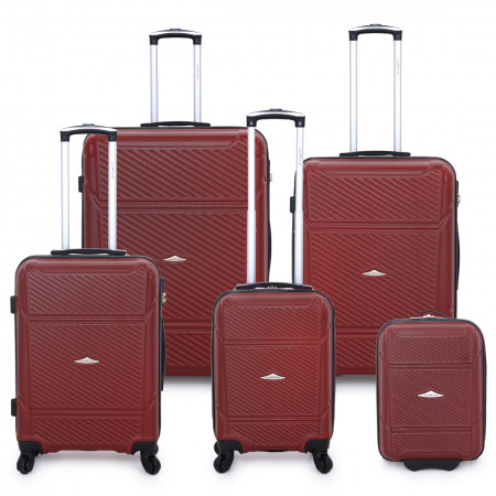 5 PC Jagger Luggage Set - Burgundy