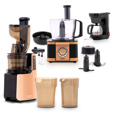 عصارة بطيئة إمباير كوليكشن مع محضرة الطعام متعددة الاستخدامات EF408 و ماكينة تحضير القهوة