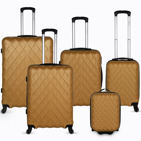 مجموعة حقائب سفر ديامانتي 5 قطع - ذهبي