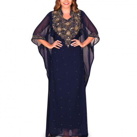 Maram Embellished Jalabiya - Royal Blue