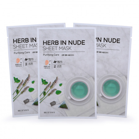 HERB IN NUDE Sheet Mask Set of 3