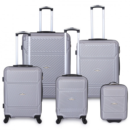 5 PC Jagger Luggage Set - Silver