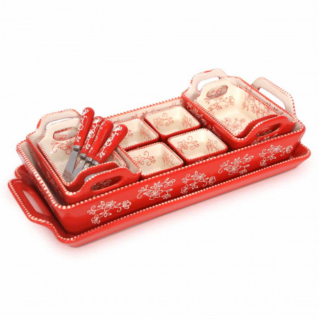 10 PC Crowd Pleaser Bakeware & 4 Spreaders - Red