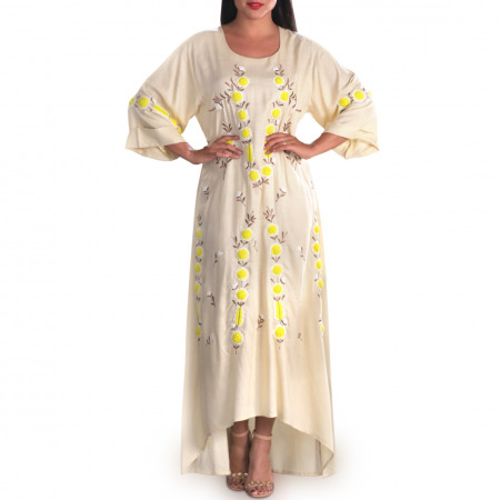 Areej Yellow Embroidered Dress