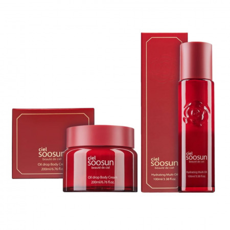 Red Camellia Body Hydrating Oil and Body Cream Set	
