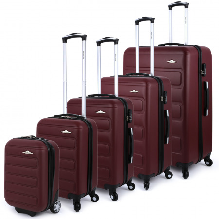 مجموعة حقائب سفر مكونة من 5 قطع - أحمر داكن