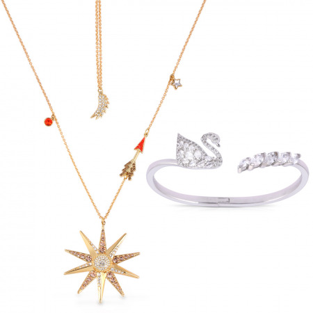 Swarovski Star Necklace & Swan Bracelet