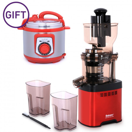 Whole Mouth Slow Juicer JE20 Red & 5L pressure cooker