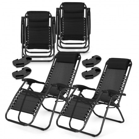 كرسي استلقاء مُضاد للجاذبية - مجموعة مكونة من 4 كراسي