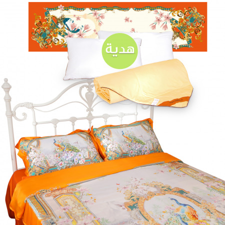 مجموعة غطاءات السرير شينج شيفينجهوا الحريرية المكونة من 4 قطع