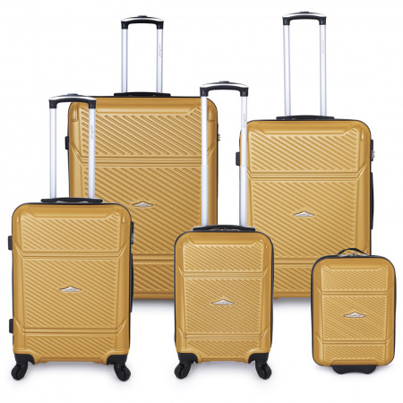 مجموعة حقائب سفر مكونة من 5 قطع  - ذهبي