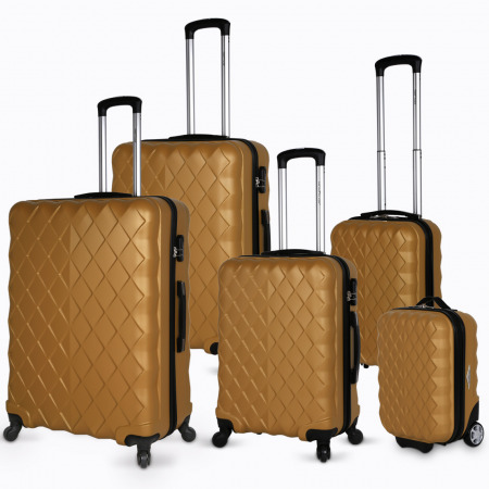 مجموعة حقائب سفر ديامانتي 5 قطع - ذهبي
