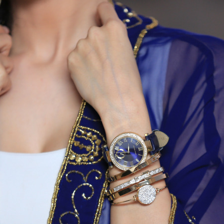 Luxury Blue Leather Watch