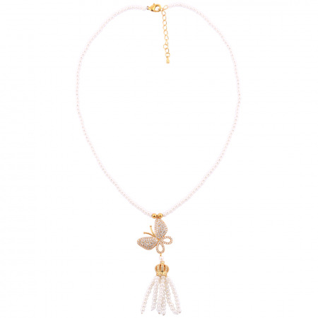 Cecilia butterfly gold pearl pendant