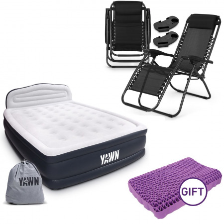 YAWN Airbed King size with Zero Gravity Reclining Chair Set & FREE Magic Pillow