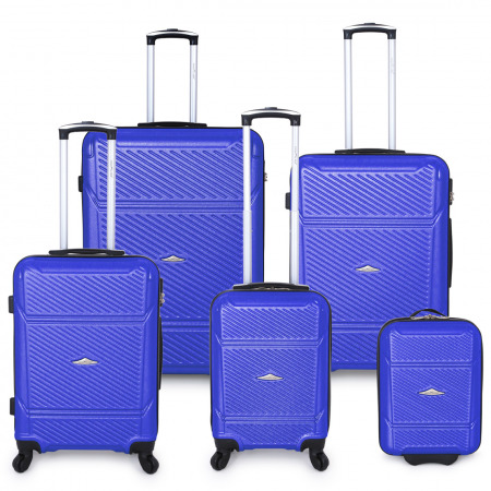 مجموعة حقائب سفر مكونة من 5 قطع  - أزرق
