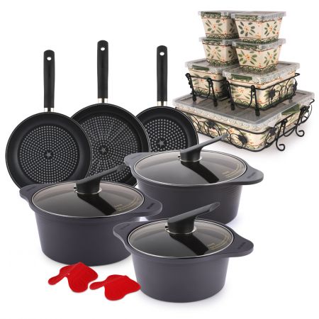 Buy 10 Piece Cookware Set & Get 12PC Bakeware Set
