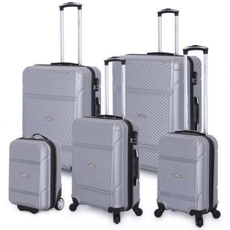 5 PC Jagger Luggage Set - Silver