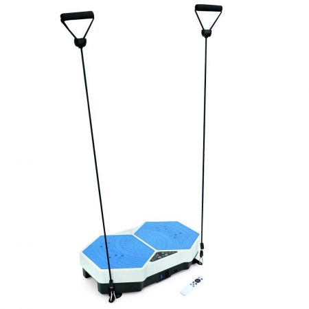 جهاز لأداء التمارين الرياضية وحرق الدهون بالاهتزاز - أزرق مع جهاز تمارين رياضية متعدد الوظائف