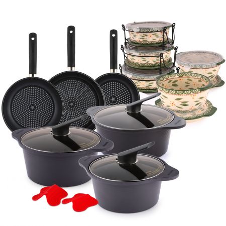 Buy 10 Piece Cookware Set & Get 12PC Bakeware Set