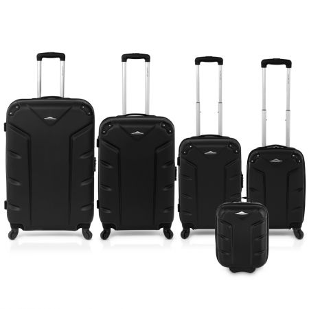 Flash 5pcs Luggage Set Black