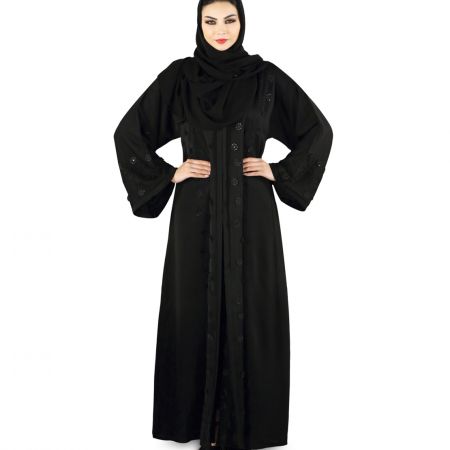 Black Crystal Abaya - Large