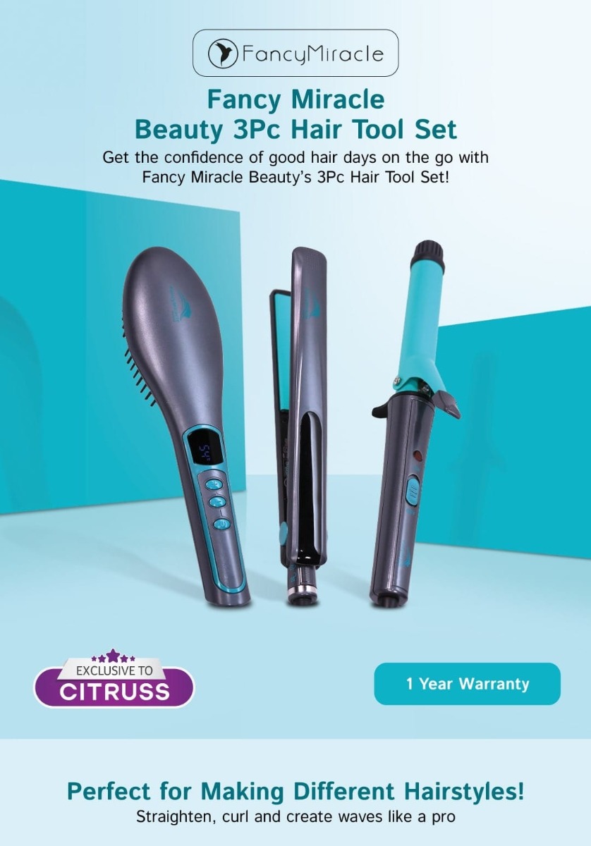 Fancy Miracle Beauty 3Pc Hair Tool Set | CITRUSS | Citruss